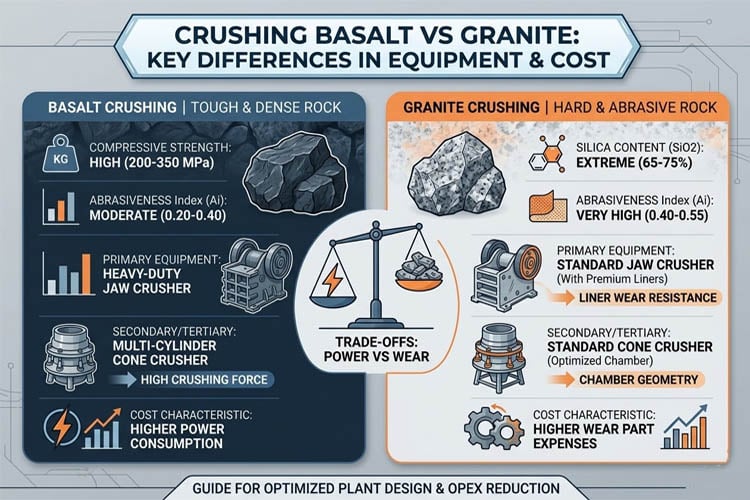 Key Differences in Crushing Basalt and Granite