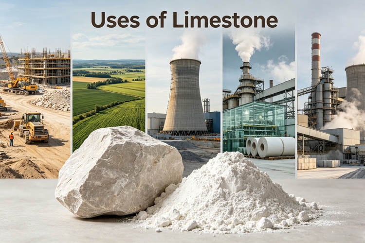 Limestone uses: construction, agriculture, environmental protection, paper, cement and so on.