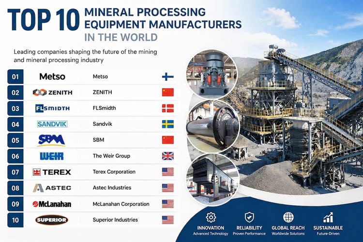 Top 10 Mineral Processing Equipment Manufacturers in the World
