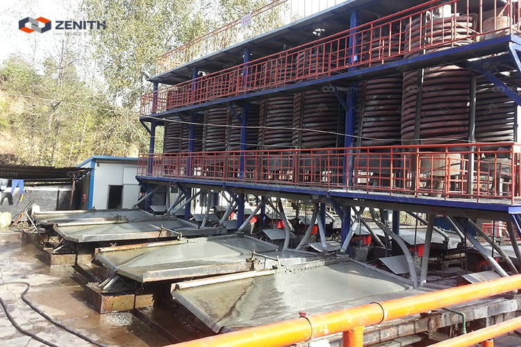 gold ore spiral chute and shaking table