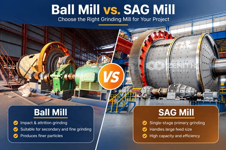 Key Differences Between Ball Mill and SAG Mill