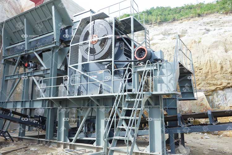 zenith jaw crusher at client production site