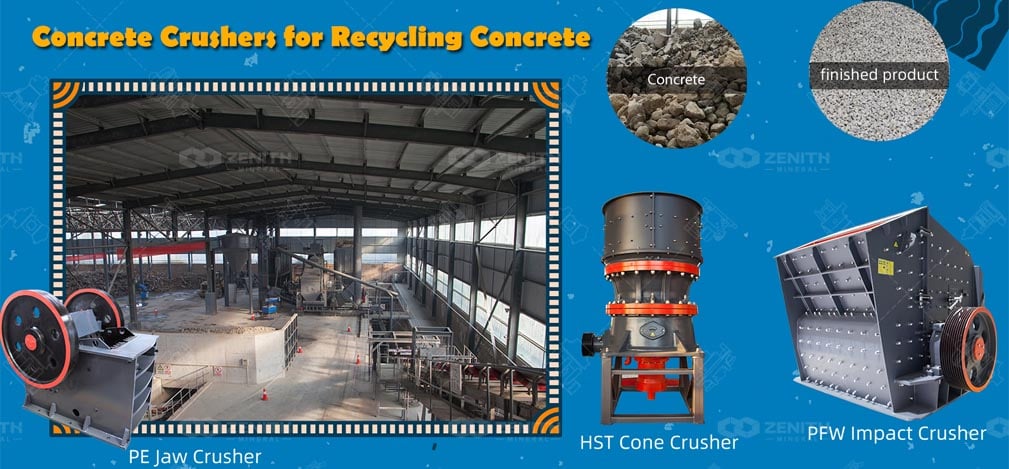 Concrete recycling plants