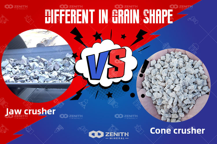 jaw crusher vs cone crusher in grain shape